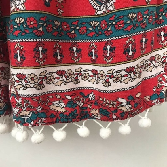 Band Of Gypsies Romper Red Nordic Floral Sz S - Picture 5 of 8